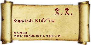 Keppich Klára névjegykártya